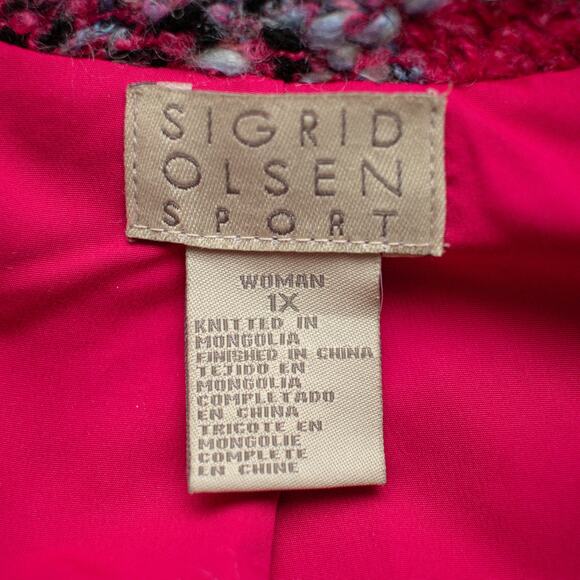 Sigrid Olsen Sport Pink and Blue Mid Length Lined Jacket Size Women's 1X - Picture 7 of 10